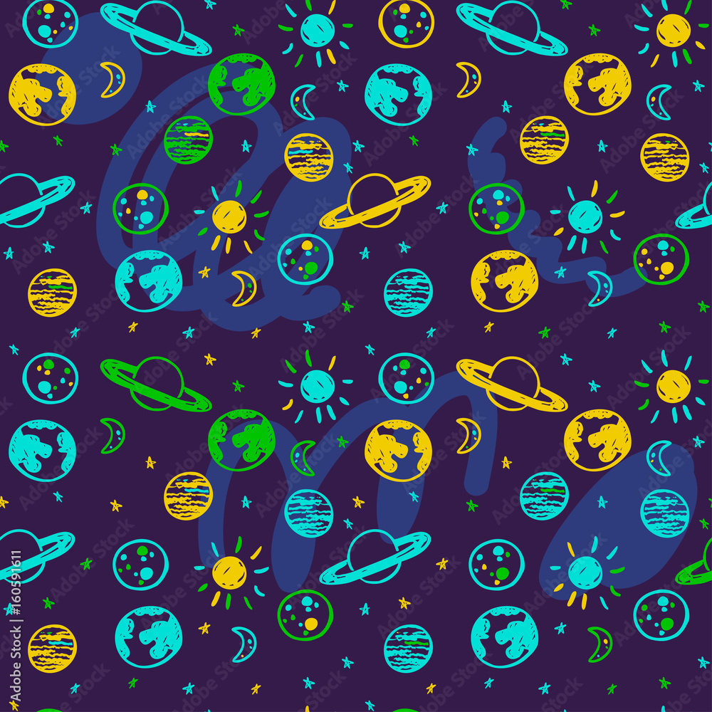 space planet pattern color
