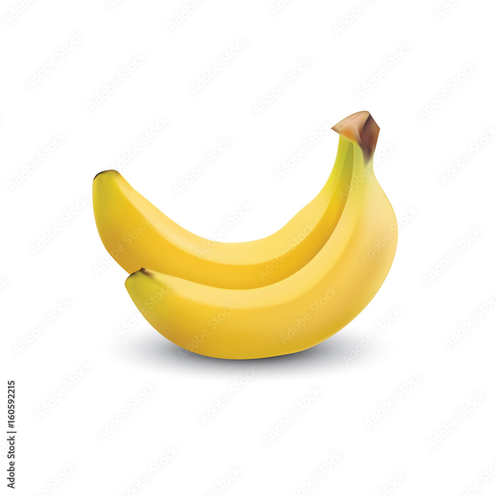 Banana realistic isolated, Banana Vector illustration. fruit Realistic illustration Banana realistic isolated, Banana Vector illustration. fruit Realistic illustration