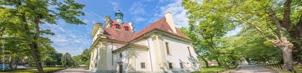 Strandpanorama Kirche am Pier in Sopot (Molo w Sopocie) Gdynia (Gdingen) pomorskie (Pommern) Polska (Polen)