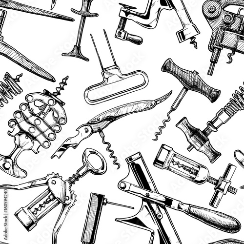 Seamless pattern with different corkscrews