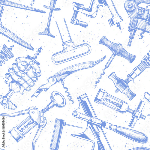 Seamless pattern with different corkscrews