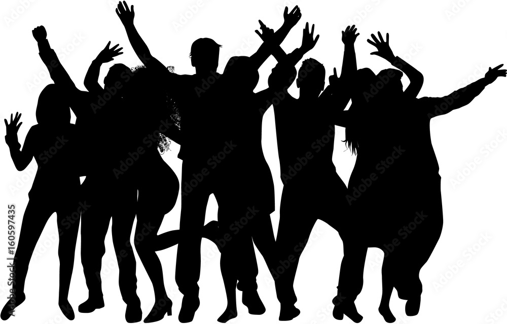 Fototapeta premium Dancing people silhouettes.