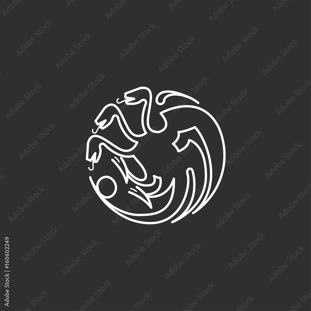 Quadro su tela Dragon vector icon