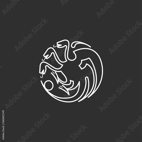 Quadro su tela Dragon vector icon