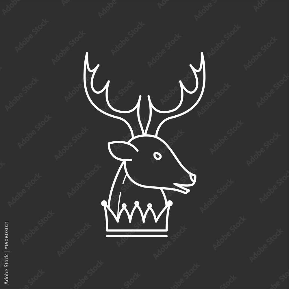 Φωτογραφία Deer head and crown