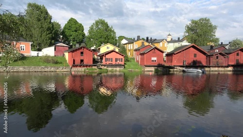 View of the old Finnish town of Porvoo cloud june evening photo