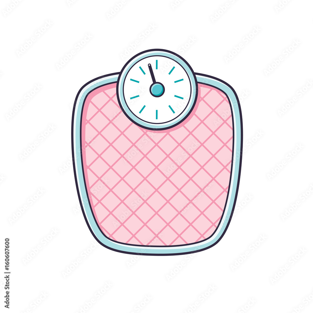 Pink color weight scale market isolate on white Vector Image