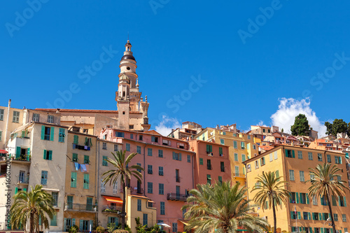 Canvas Print Colorful houses of Menton.