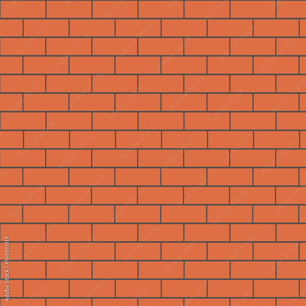 Fototapeta premium Red brick wall texture, vector illustration