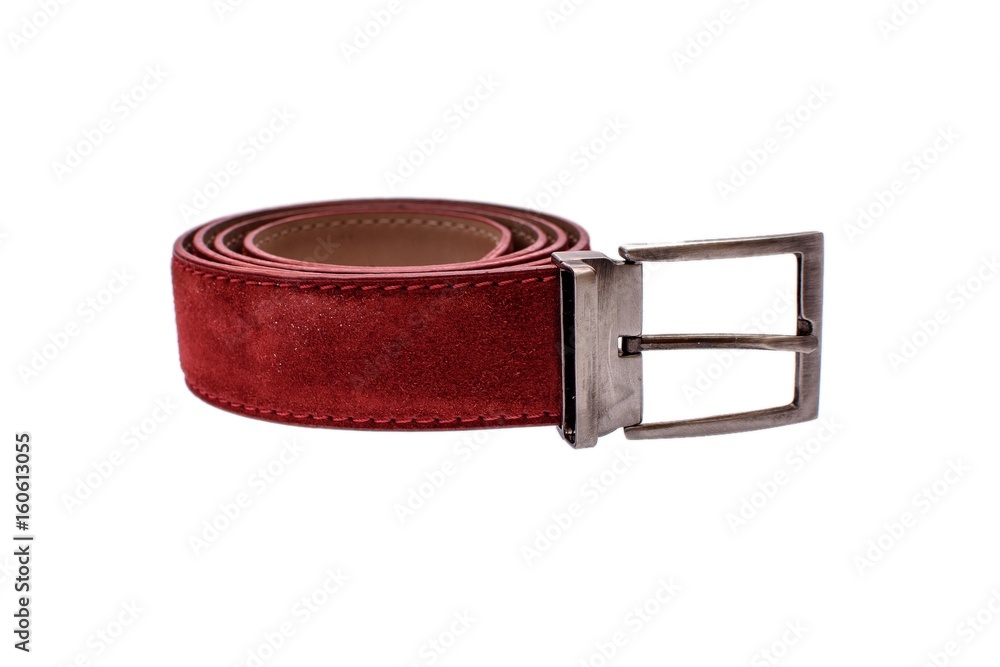 Fashionable male red strap isolated on white background Fashionable male red strap isolated on white background
