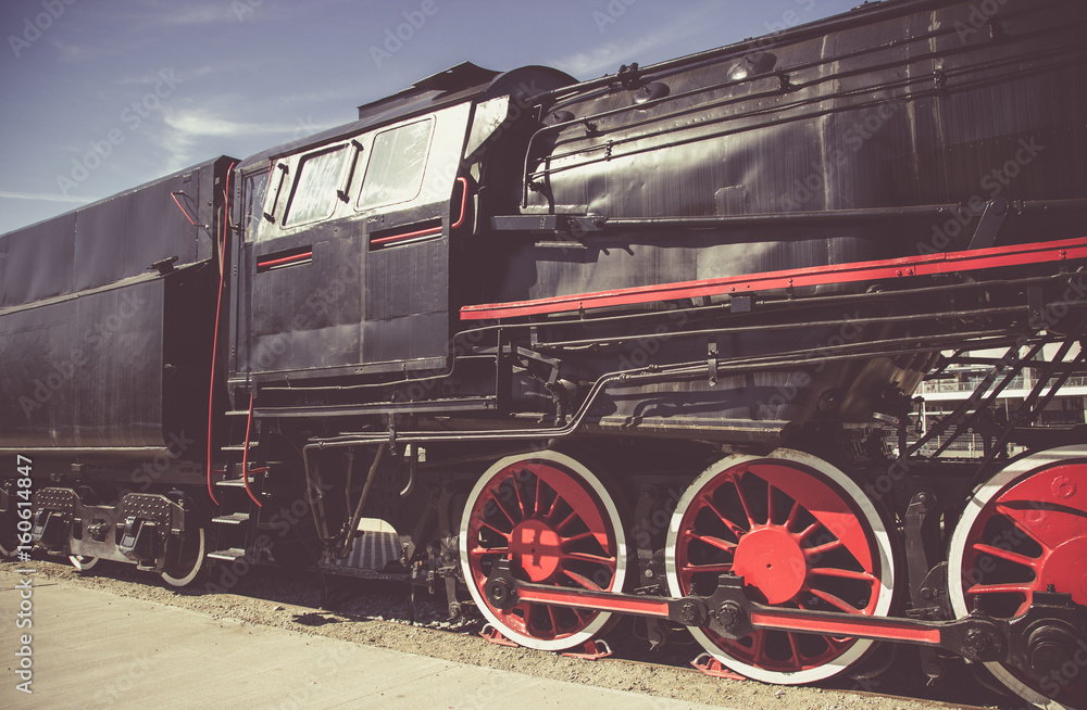 Naklejka premium Polish steam locomotive with tender.