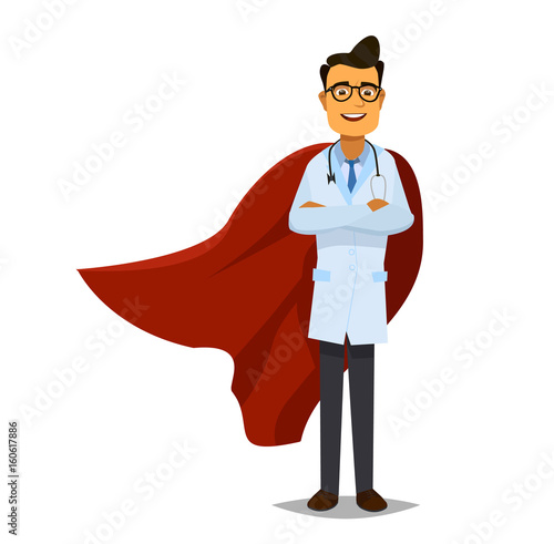Super doctor and medical concept design,clean vector