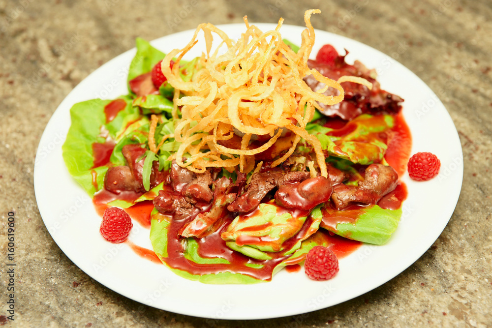 Duck liver appetizer with berry sauce Duck liver appetizer with berry sauce