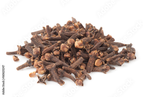 Heap of dried cloves, isolated
