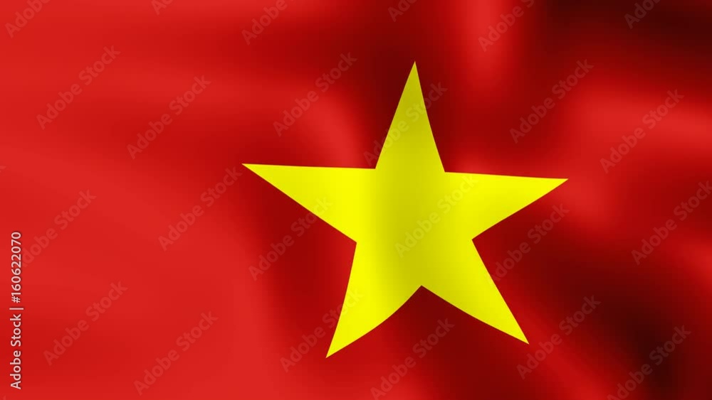 Flag of Vietnam, fluttering in the wind. Seamless looping video. 3D rendering. 4K, 3840x2160. Flag of Vietnam, fluttering in the wind. Seamless looping video. 3D rendering. 4K, 3840x2160.
