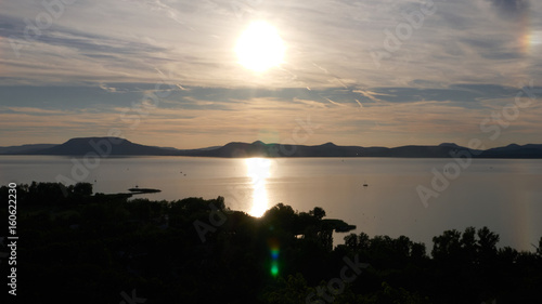 One of Europe's largest lakes - Balaton. Popular tourist tours from many continental countries. Shallow fast warming lake. photo