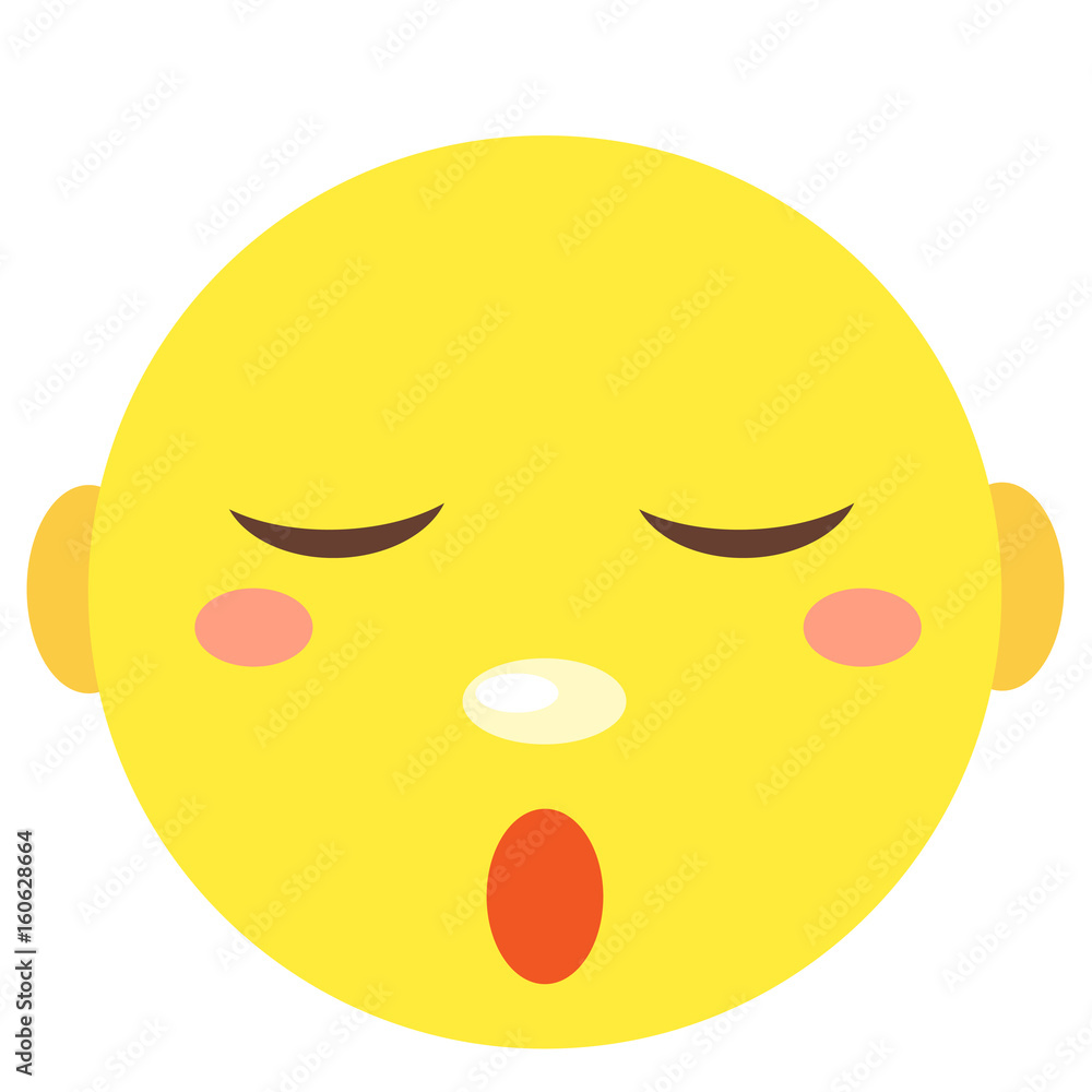 Fototapeta premium Smiley sleeps. Icons on a white background. 