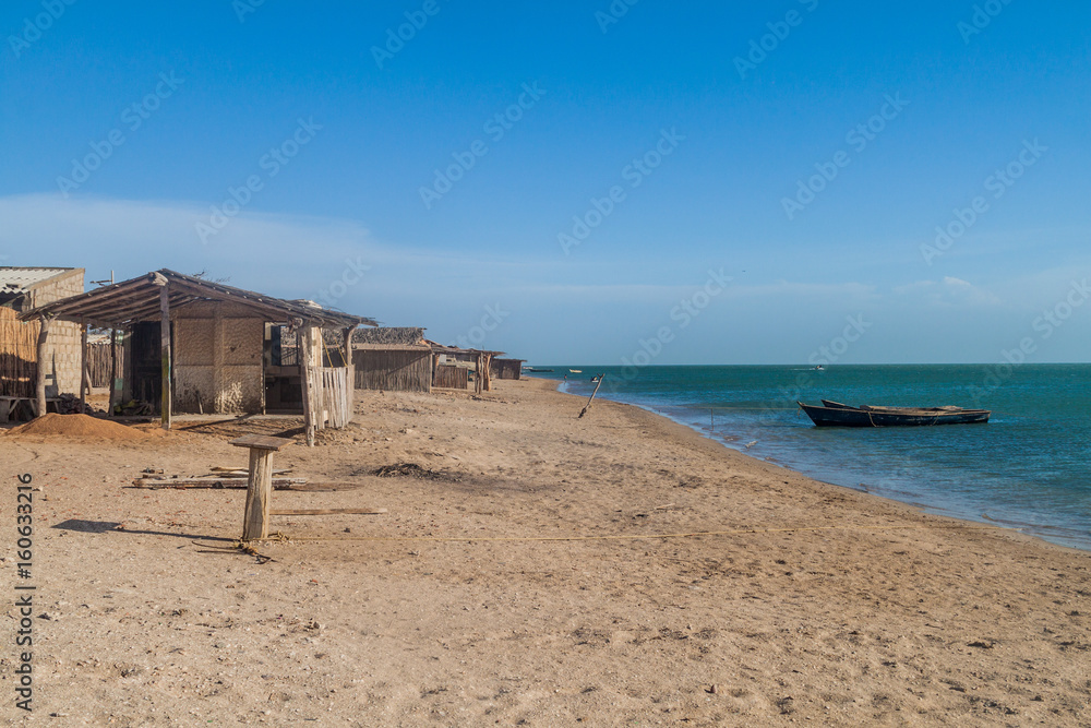 Seaside houses in village Cabo de la Vela located on La Guajira peninsula, Colombia Seaside houses in village Cabo de la Vela located on La Guajira peninsula, Colombia