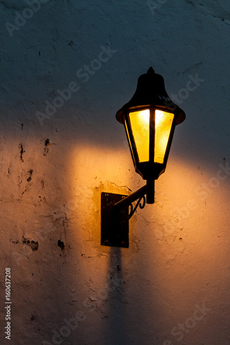 Old fashioned lantern in the historic center of Cartagena de Indias, Colombia