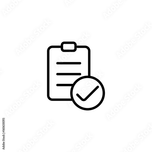 thin line checklist on white background