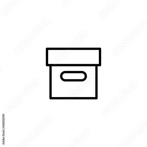 thin line archive box on white background