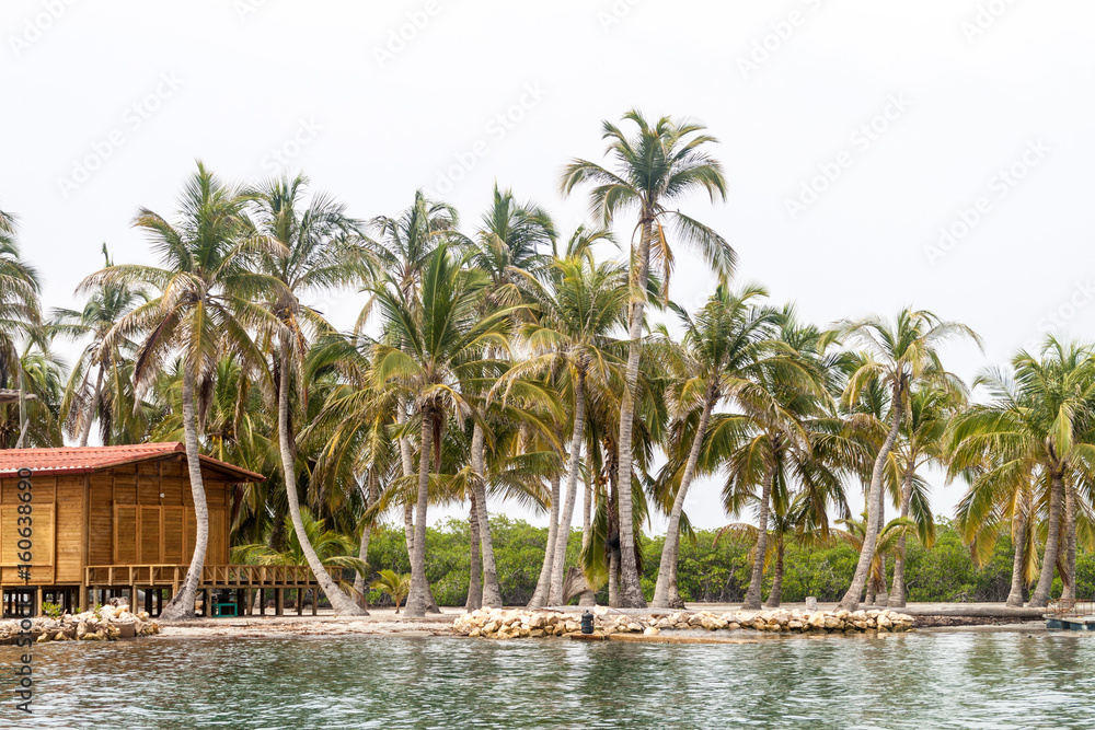 Resort on Boqueron island of San Bernardo archipelago, Colombia