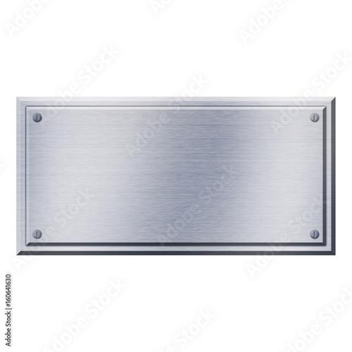 isolated shiny steel metal plate