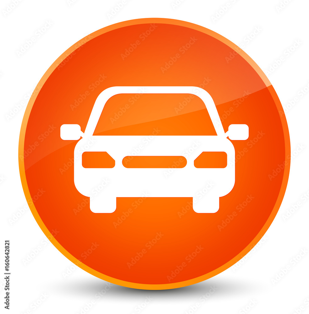 Car icon elegant orange round button Car icon elegant orange round button