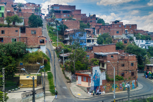 MEDELLIN, COLOMBIA - SEPTEMBER 4: View of a poor neighborhood of Medellin, Colombia.