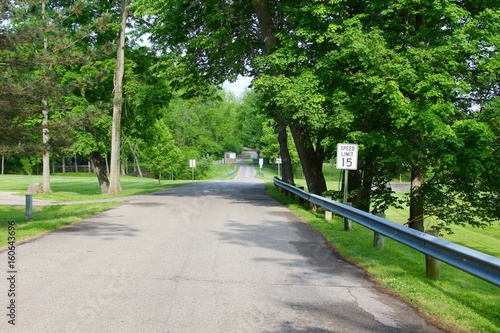The road to the entrance to the park.