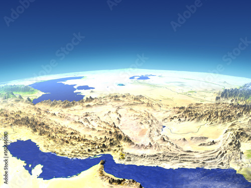 Iran and Pakistan region from space