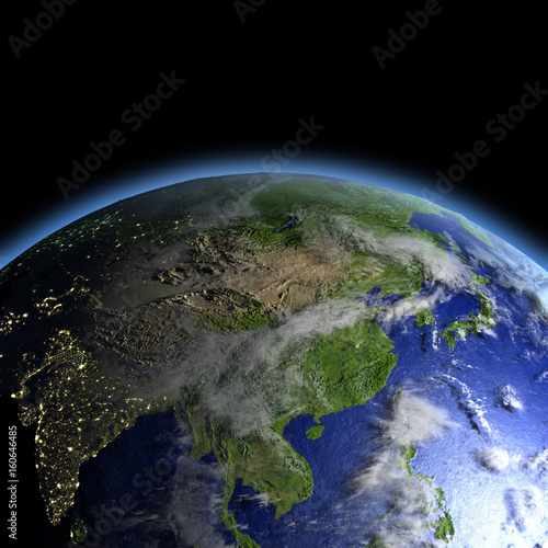 Fototapeta Naklejka Na Ścianę i Meble -  East Asia from space