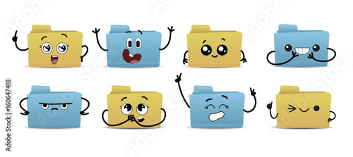 Carpetas o directorios de ordenador. Iconos divertidos