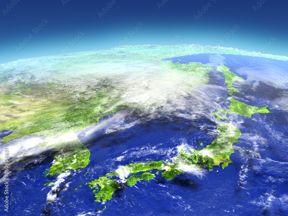 Japan and Koreas from space