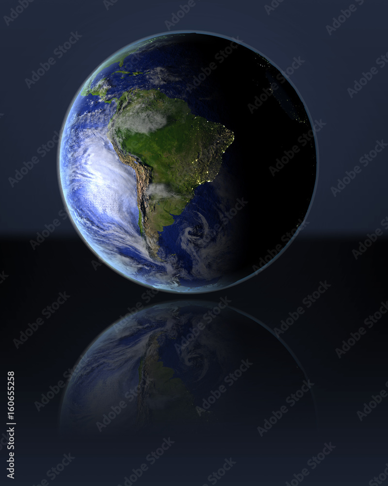 Fototapeta premium South America on globe