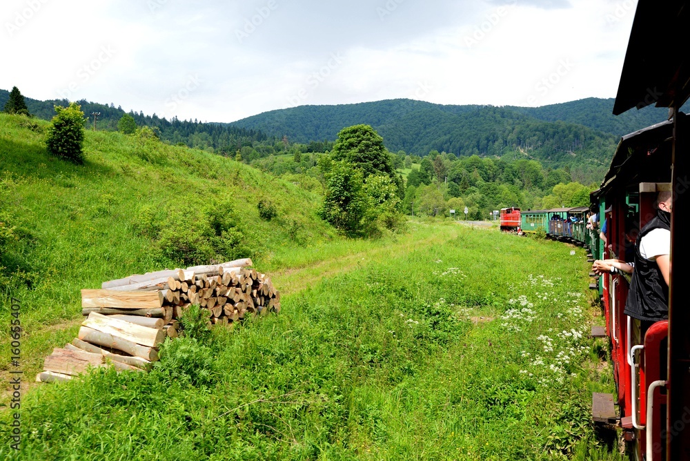 Narrow gauge railway Bieszczady forest track and attractions