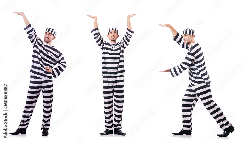 Convict criminal in striped uniform Convict criminal in striped uniform