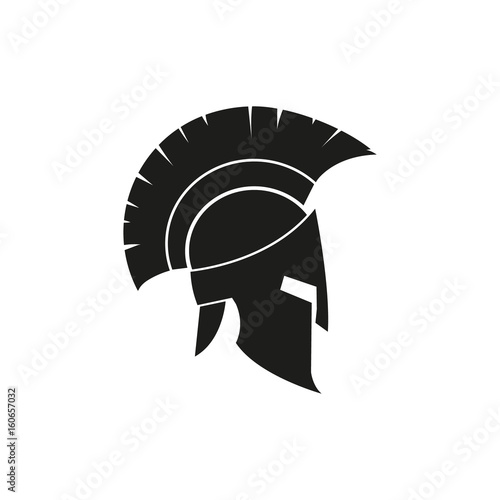 Spartan helmet. Vectot. Flat design.
