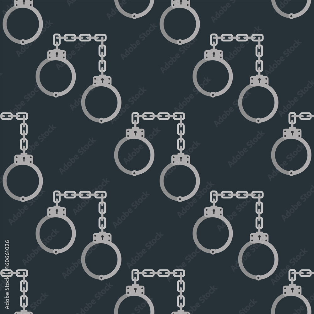 Old handcuffs seamless pattern guilt jail legal crime law arrest chain prison control handcuff background vector illustration Old handcuffs seamless pattern guilt jail legal crime law arrest chain prison control handcuff background vector illustration