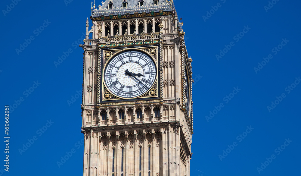 close up of Big Ben Clock Tower Against Blue Sky England United Kingdom close up of Big Ben Clock Tower Against Blue Sky England United Kingdom