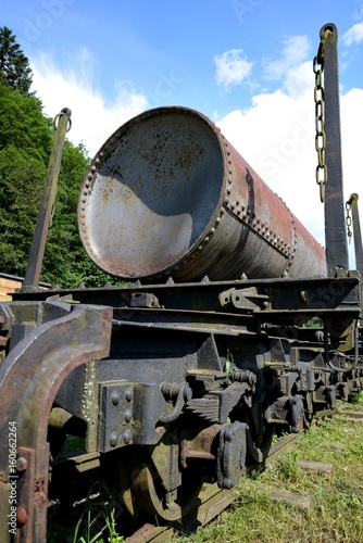 Obraz na płótnie Narrow gauge railway Bieszczady forest track and attractions w salonie