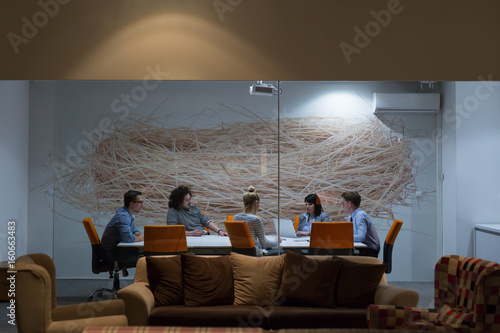 Canvas Print Business Team At A Meeting at modern office building