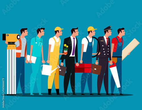 Group of people career characters. Labor day. Concept career character vector illustration.