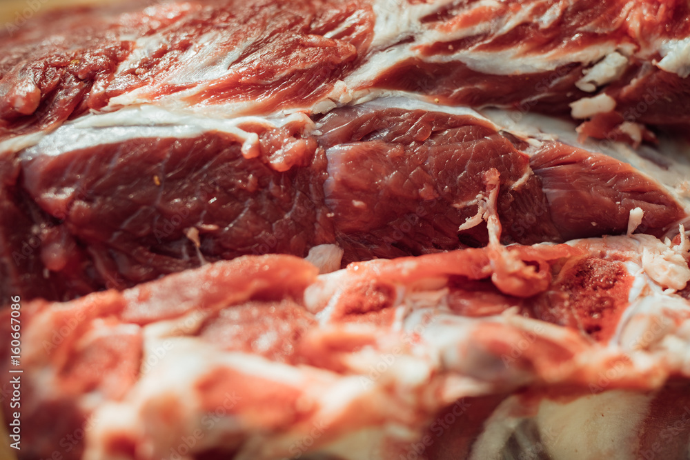 fresh raw meat texture, closeup view