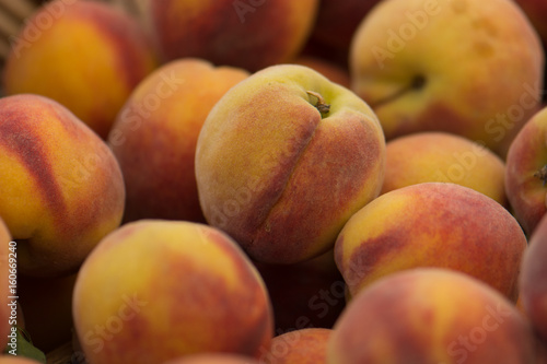 Organic Peaches at a Farmers  Market