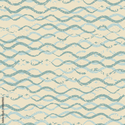 Beautiful seamless pattern with wavy brush strokes. vintage monochrome background. Ornamental print for t-shirts. Ornament for wrapping paper