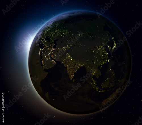 Fototapeta Naklejka Na Ścianę i Meble -  Asia from space at night
