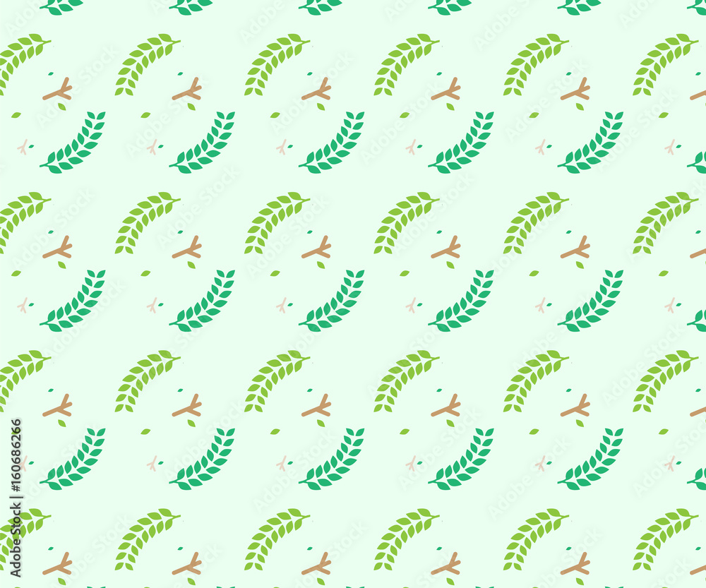 Fototapeta premium Green leaf pattern background design.