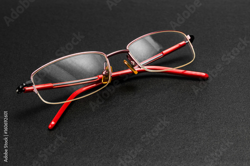 Eye Glasses or Spectacles on black background.