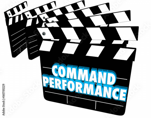 Command Performance Movie Clapper Boards Acting Scene 3d Illustration